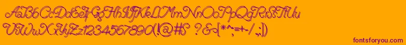 RenaniaDoubleLine Font – Purple Fonts on Orange Background