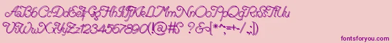 RenaniaDoubleLine Font – Purple Fonts on Pink Background