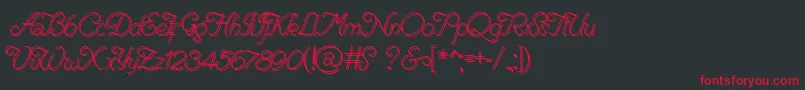 RenaniaDoubleLine Font – Red Fonts on Black Background