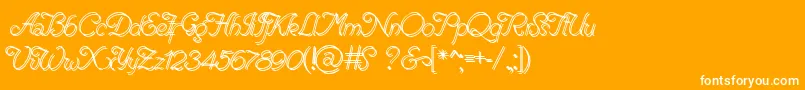 RenaniaDoubleLine Font – White Fonts on Orange Background