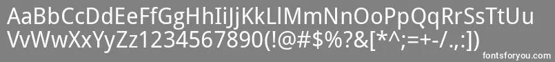 Шрифт Droid Sans – белые шрифты на сером фоне