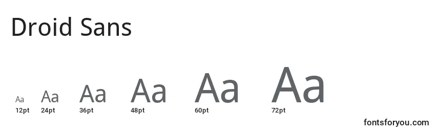 Размеры шрифта Droid Sans