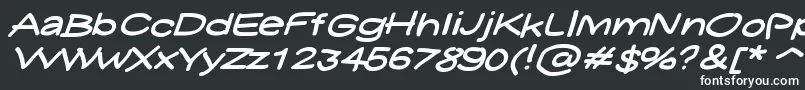 Yukasmile-fontti – valkoiset fontit mustalla taustalla