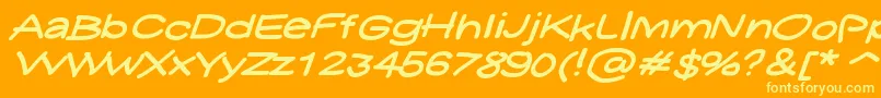 Yukasmile Font – Yellow Fonts on Orange Background