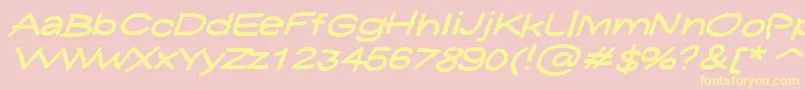 Yukasmile Font – Yellow Fonts on Pink Background