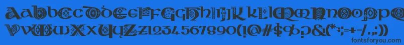 KingthingsKelltika Font – Black Fonts on Blue Background