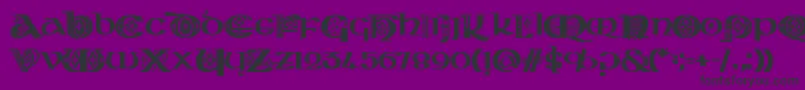 Шрифт KingthingsKelltika – чёрные шрифты на фиолетовом фоне