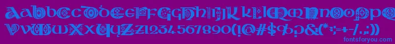 KingthingsKelltika Font – Blue Fonts on Purple Background