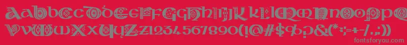 KingthingsKelltika Font – Gray Fonts on Red Background