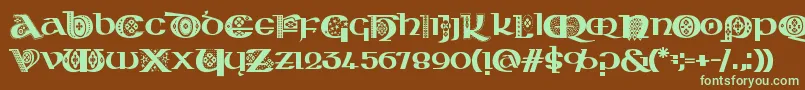 KingthingsKelltika Font – Green Fonts on Brown Background