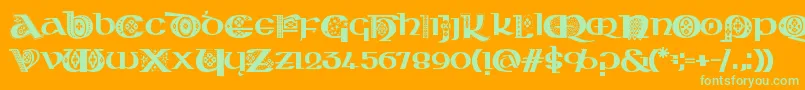 KingthingsKelltika Font – Green Fonts on Orange Background