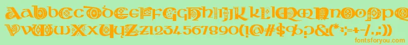 KingthingsKelltika Font – Orange Fonts on Green Background