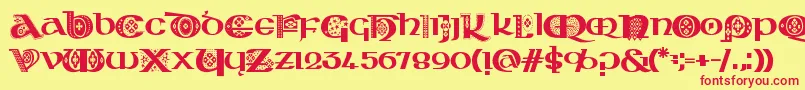 KingthingsKelltika Font – Red Fonts on Yellow Background