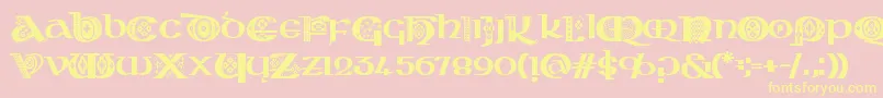 KingthingsKelltika Font – Yellow Fonts on Pink Background