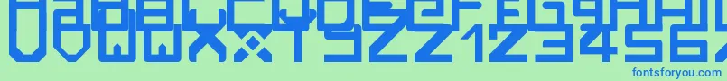 フォントRzrarti – 青い文字は緑の背景です。