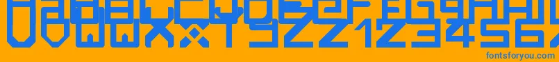 Rzrarti Font – Blue Fonts on Orange Background