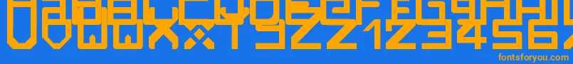 Rzrarti Font – Orange Fonts on Blue Background