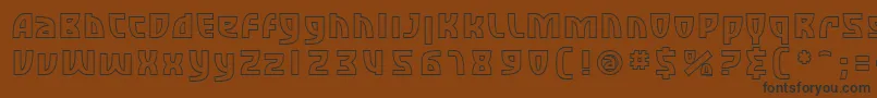 SfRetroesqueOutline Font – Black Fonts on Brown Background