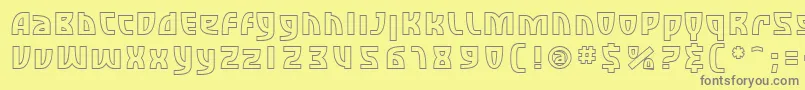 フォントSfRetroesqueOutline – 黄色の背景に灰色の文字