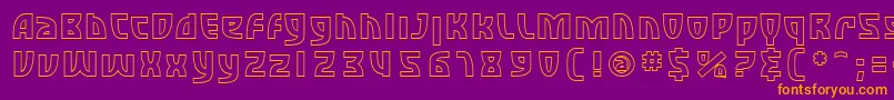 Czcionka SfRetroesqueOutline – pomarańczowe czcionki na fioletowym tle