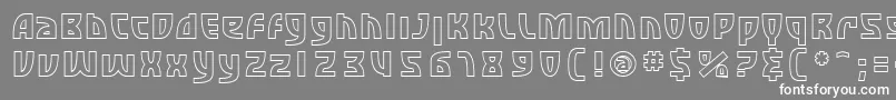 フォントSfRetroesqueOutline – 灰色の背景に白い文字