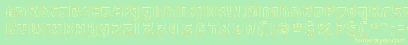 SfRetroesqueOutline Font – Yellow Fonts on Green Background