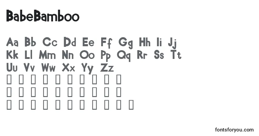 A fonte BabeBamboo – alfabeto, números, caracteres especiais