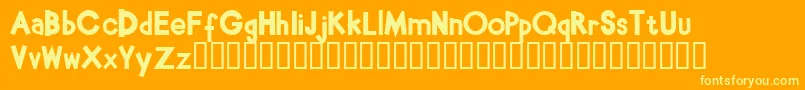 Fonte BabeBamboo – fontes amarelas em um fundo laranja