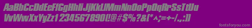 Fonte PledgeblackItalic – fontes cinzas em um fundo violeta