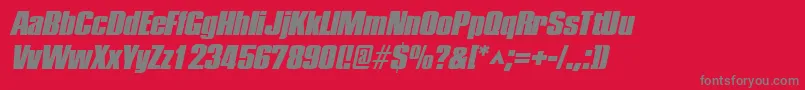 Czcionka PledgeblackItalic – szare czcionki na czerwonym tle