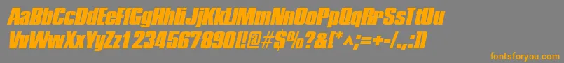 PledgeblackItalic Font – Orange Fonts on Gray Background