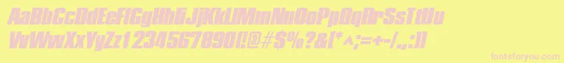 PledgeblackItalic Font – Pink Fonts on Yellow Background