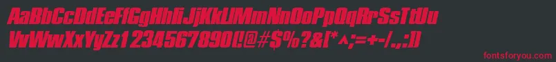 Fonte PledgeblackItalic – fontes vermelhas em um fundo preto