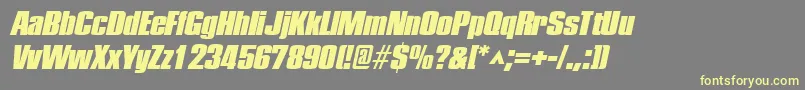 PledgeblackItalic Font – Yellow Fonts on Gray Background