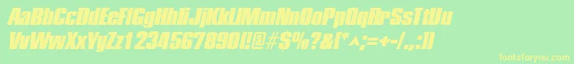 PledgeblackItalic Font – Yellow Fonts on Green Background