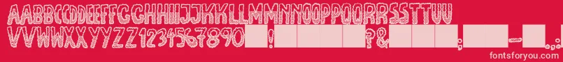 JmhEscamasBlackDown Font – Pink Fonts on Red Background