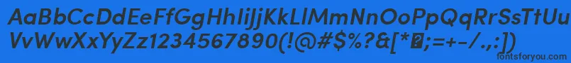 Шрифт SofiaProSemiboldItalic – чёрные шрифты на синем фоне