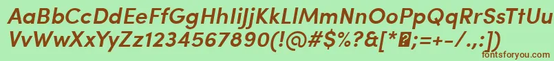 SofiaProSemiboldItalic Font – Brown Fonts on Green Background