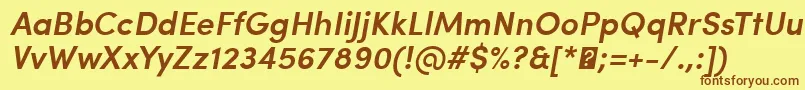 SofiaProSemiboldItalic Font – Brown Fonts on Yellow Background