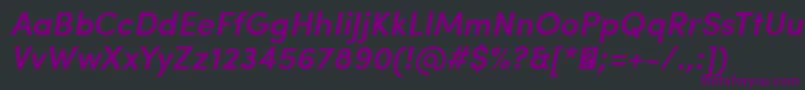 フォントSofiaProSemiboldItalic – 黒い背景に紫のフォント