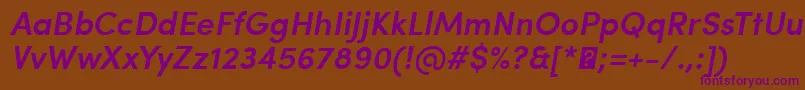 SofiaProSemiboldItalic Font – Purple Fonts on Brown Background