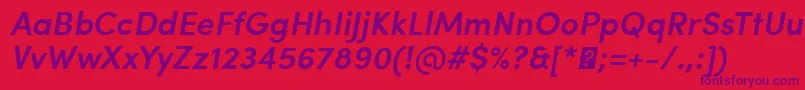 SofiaProSemiboldItalic Font – Purple Fonts on Red Background