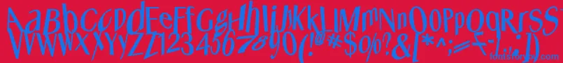 fuente Whatshappened – Fuentes Azules Sobre Fondo Rojo