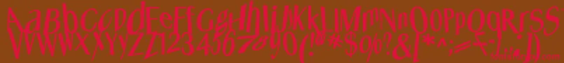 Whatshappened Font – Red Fonts on Brown Background