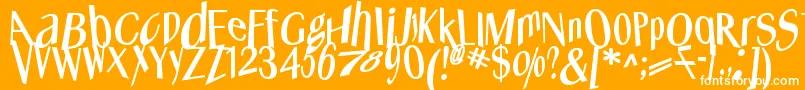Weitere Informationen zur Whatshappened-Schriftart Whatshappened-Schriftart – Weiße Schriften auf orangefarbenem Hintergrund