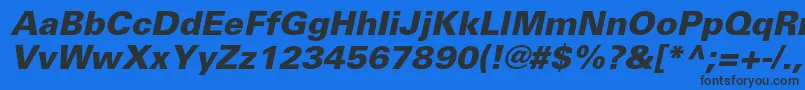 UniversltstdBlackobl Font – Black Fonts on Blue Background