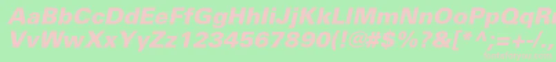 UniversltstdBlackobl Font – Pink Fonts on Green Background