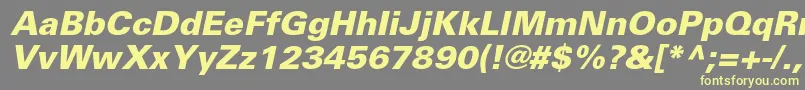 UniversltstdBlackobl Font – Yellow Fonts on Gray Background