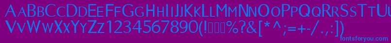 Longtime Font – Blue Fonts on Purple Background