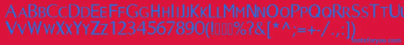 Longtime Font – Blue Fonts on Red Background